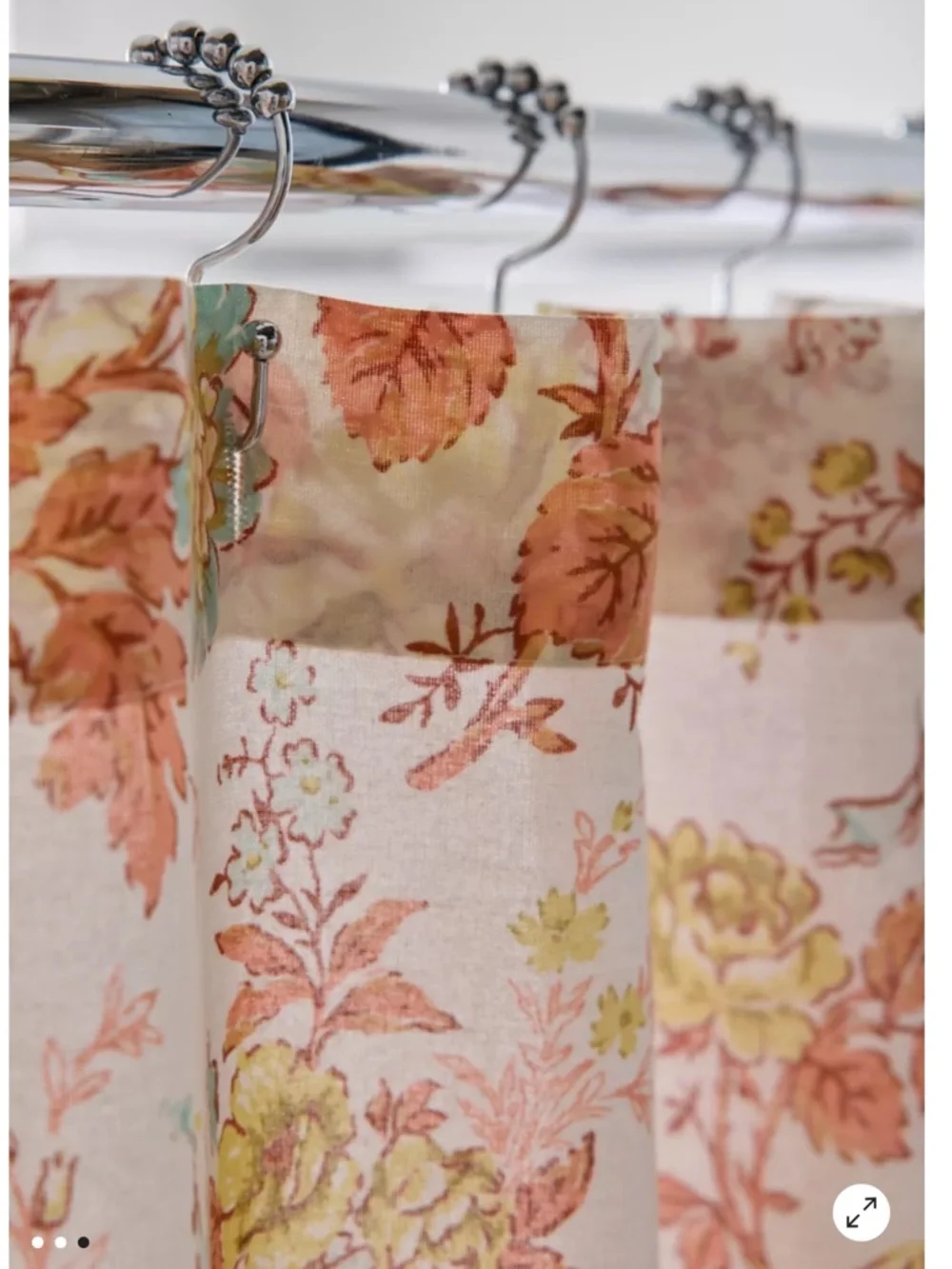 Urban Outfitters Carolyn Floral Patterned Shower Curtain